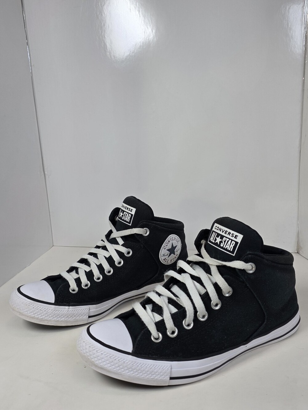 Converse All Star Black High-Top Canvas Sneakers with White Trim
